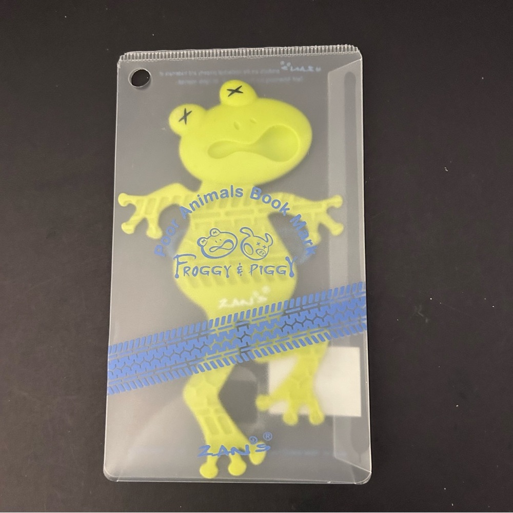 Poor Animal PLASTIC Bookmark - neon green FROGGY